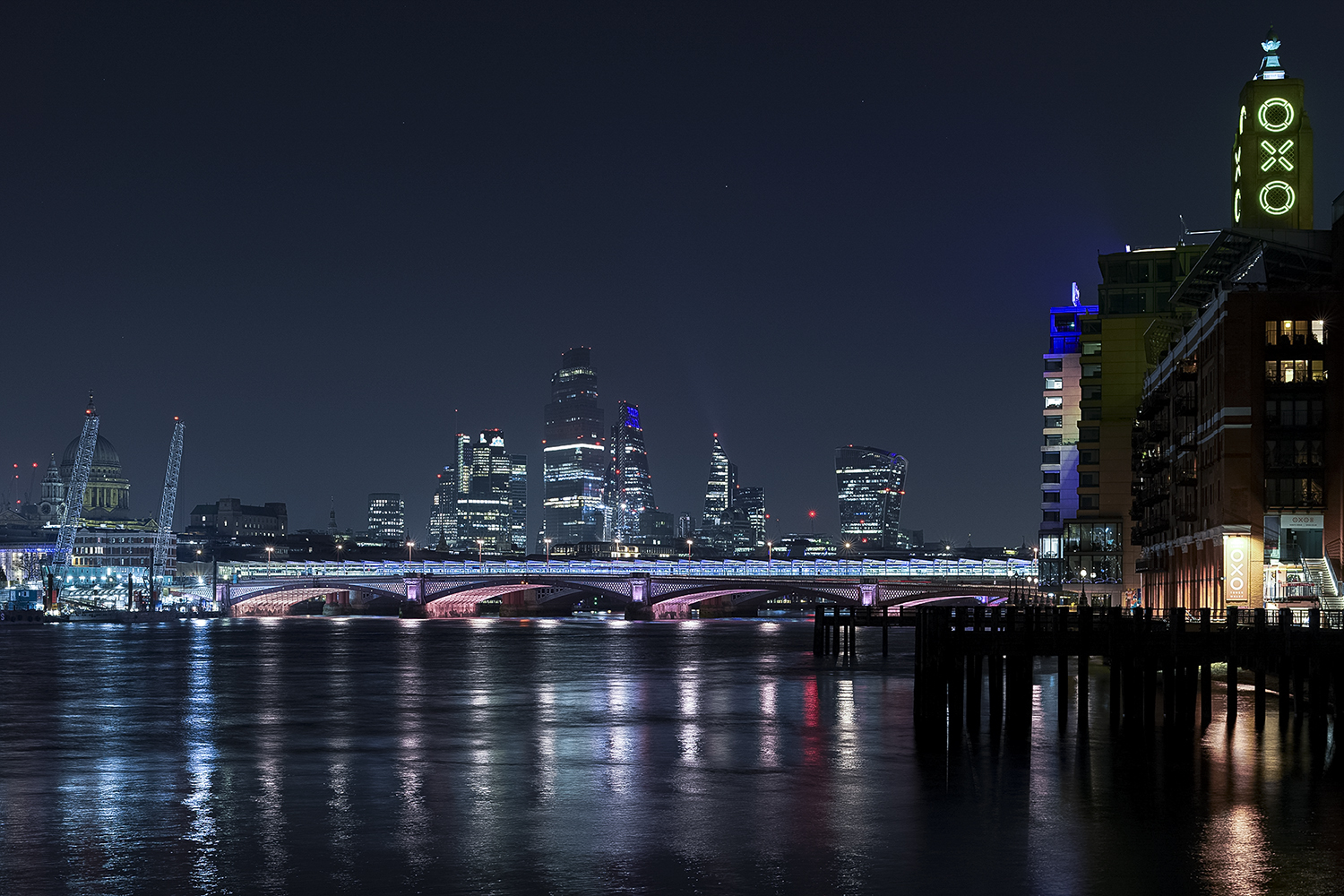Blackfriars Bridge Illuminated River © James Newton